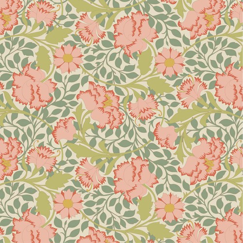 Quilting Patchwork Fabric TILDA Songbird Flora Sage 50x55cm FQ