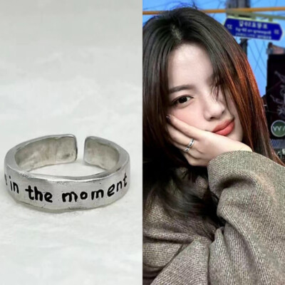 925 Silver Live in the moment Mens Womens Ring Jewelry Wholesale Ajustable Size
