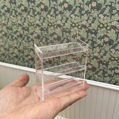 1/12 Scale Dollhouse Miniatures Clear Shelves Storage Boxes Acrylic Display Rack