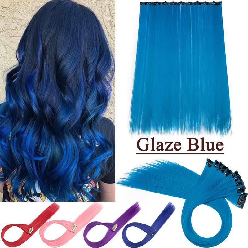 100% Natural 10pcs Streaks Highlight Clip On In Hair Extension Real As Human US