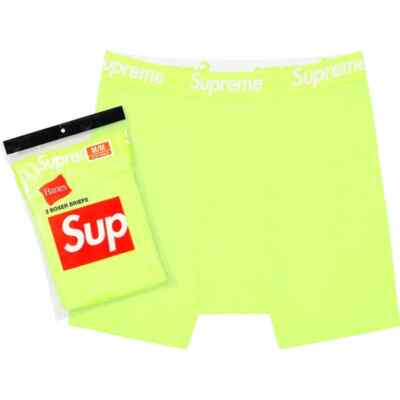 Supreme/Hanes Boxer Briefs (2 Pack) - Fluorescent Yellow | eBay