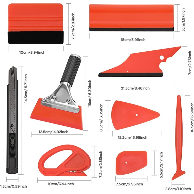 ValueMax Window Tint Tool Set 10PC Wrap Kit Car Protective Film Installation Set