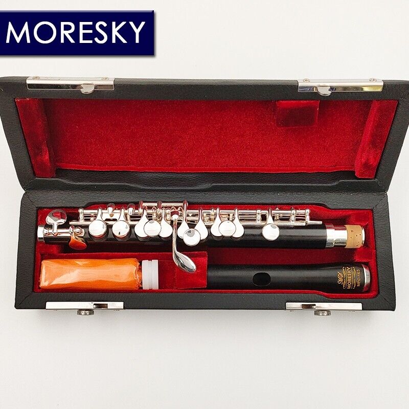 Moresky Ebony Piccolo C Key Cupronickel Flute Silver Plated Keys Block Mpc-163