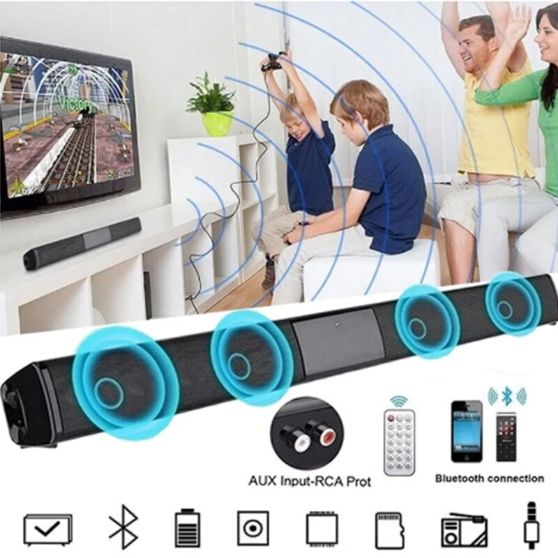 Bar 4 Speaker System Wireless Subwoofer Tv Home Theater Spea