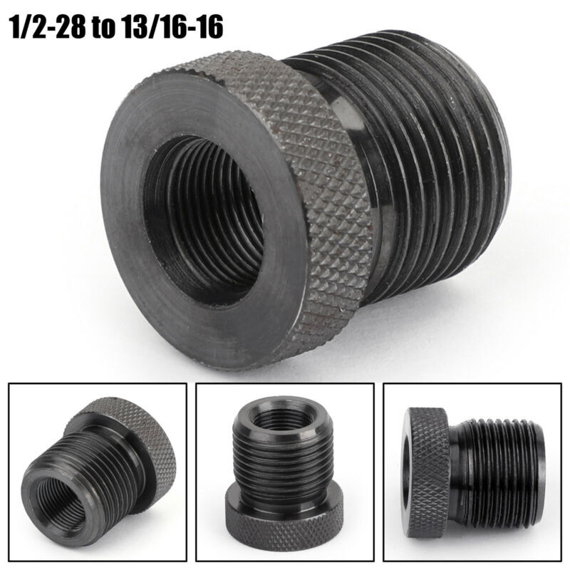 1/2-28 to 13/16-16 Automotive Thread Adapter - Black 1/2x28 to 13/16x16