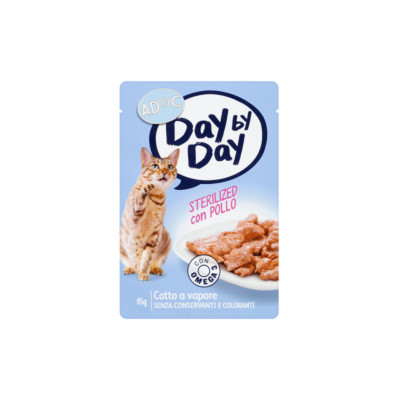 ADoC Day by Day Cat Gatto Sterilizzato con Pollo - Box da 24 Buste da 85gr