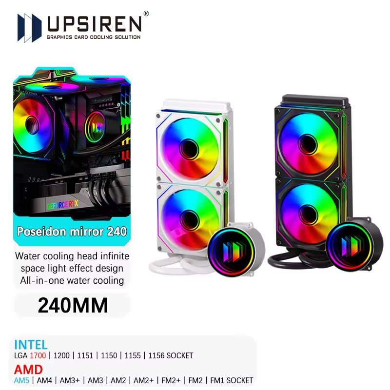 Poseidon mirror 240 240MM All-in-one Water Cooling Infinity mirror Cold head des