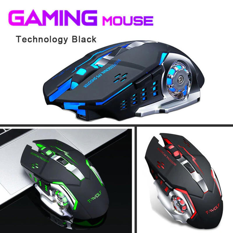 Gaming Wireless Mouse Rechargeable Silent Cool Breathing Lamp Design