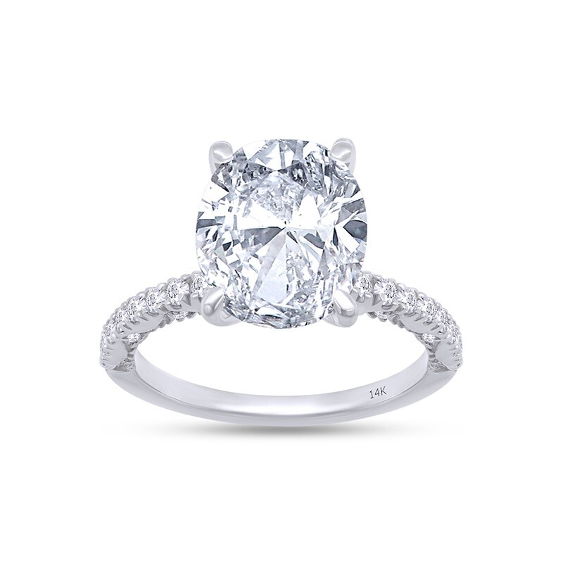 2 CT GIA Authenticated Oval Cut Lab Grown Diamond Engagement Ring 14K White Gold