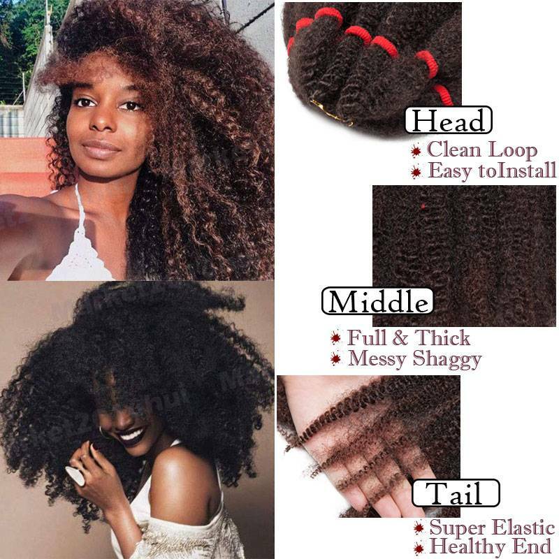 Fluffy Twist Afro Sew In Crochet Braid Kinky Bulk Marley Braiding