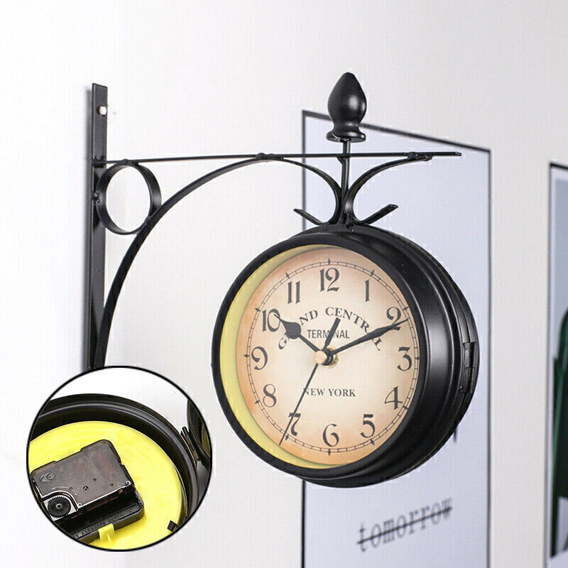 Classic Victorian Outdoor Bracket Clock Garden Paddington Station Wall Clock
