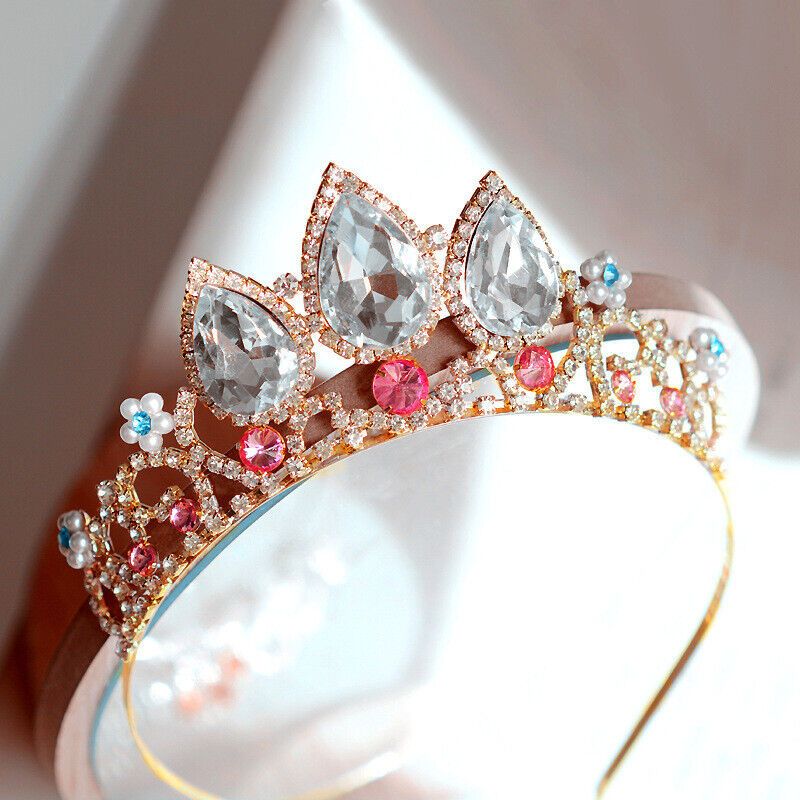 Girls Princess Tangled Rapunzel Crystal Rhinestone Cosplay Tiara Headband Crown