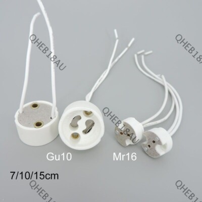 Ceramic GU10 MR16 MR11 GU5.3 G4 lamp holder socket base Wire silicone Socket 25H