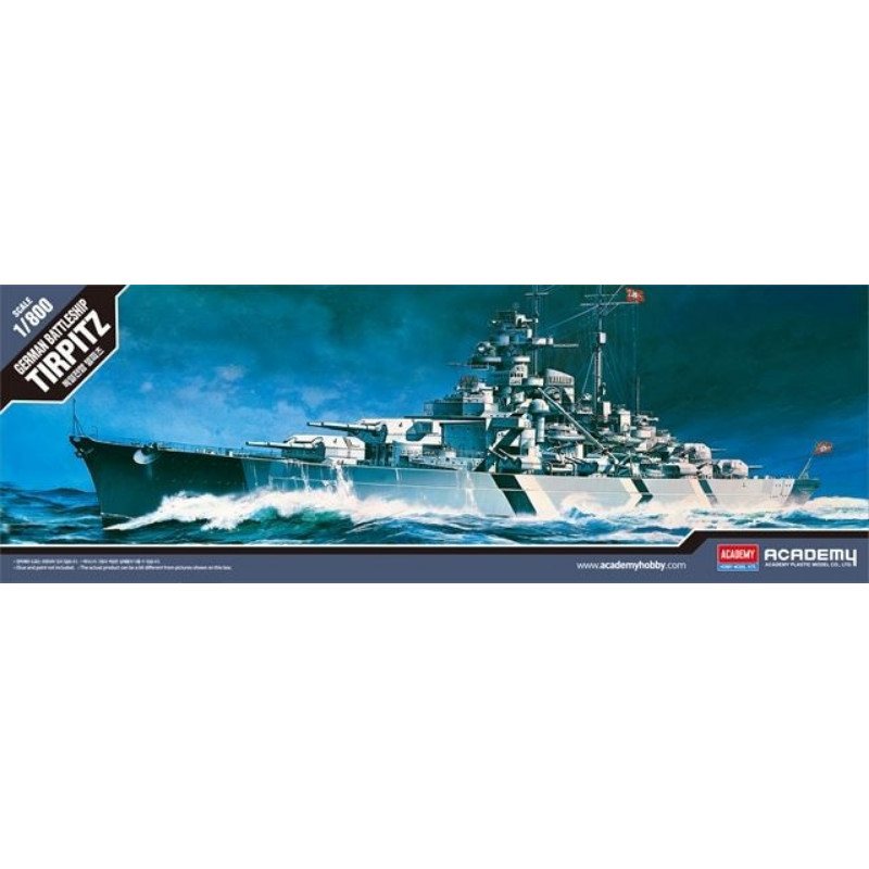 Maquette Bateau Tirpitz German Battleship |Academy|14219| 1:800 Maquette Char Pr