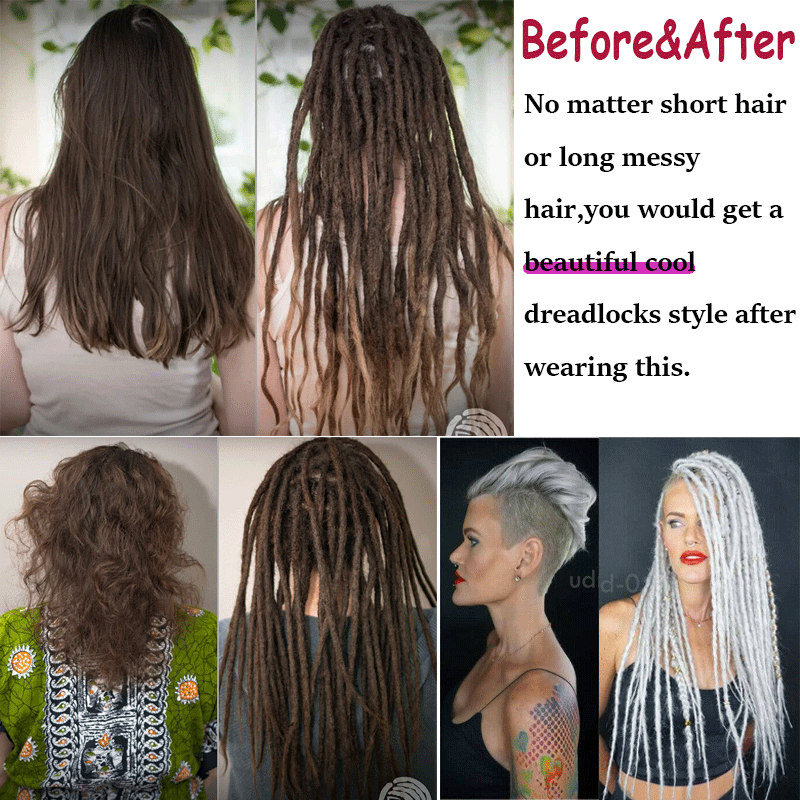 Full Head Crochet Dreads 100% Handmade Dreadlocks Thick Hair Extensions As Human