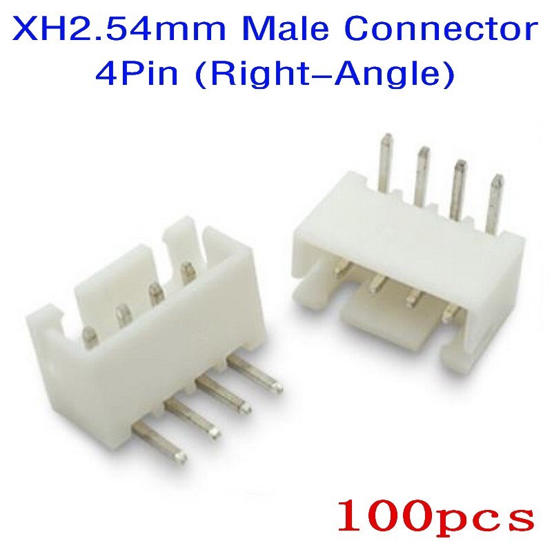 TUBE切り抜き 121〜130 100pcs JST XH 2.54mm 4Pin Right Angle PCB Socket Male