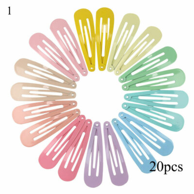 18-50pcs 5cm Snap Hair Clips Color Metal Barrettes Baby Children Pins Hairpins