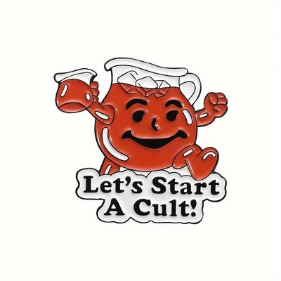 new ''LET's START a CULT'' cartoon ENAMEL PIN kool-aid LAPEL brooch