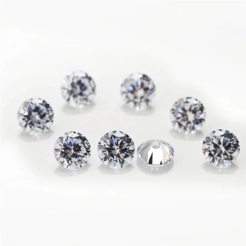 5A Various Color Loose Cubic Zirconia Stone Round Synthetic Gems For Jewelry
