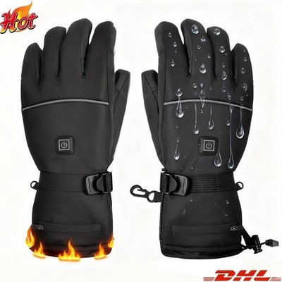 Winter Warm Beheizte Handschuhe Motorrad Elektrische Heizhandschuhe Skiing DE