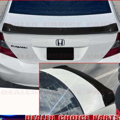 2012 2013 2014 2015 Honda Civic 4Dr Lip Factory Style Spoiler Wing GLOSS BLACK