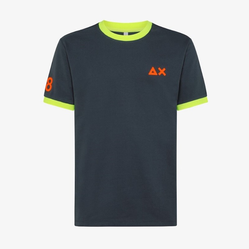 

Мужская футболка Sun68 Grey Ink T33122 с логотипом Fluo Sun 68