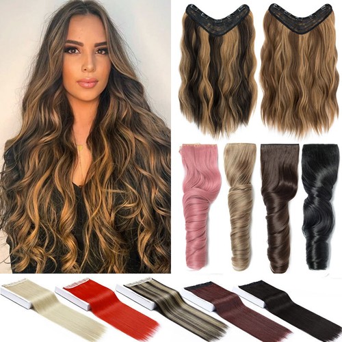 CLERANCE Clip In Half Head Hair Extension Thick One Piece Ombre Thick Natural