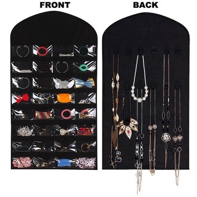 Closet Hanging Jewelry Organizer Necklace Storage Holder Travel Display Case Bag