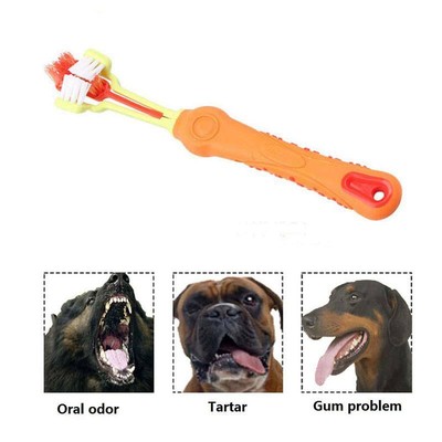 Three-Sided Toothbrush for Brushing Dog Teeth Perfect Teeth Care Fresh Breath US