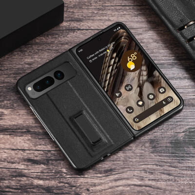 For Google Pixel Fold Shockproof Leather Case Kickstand Hybrid Protective Cover