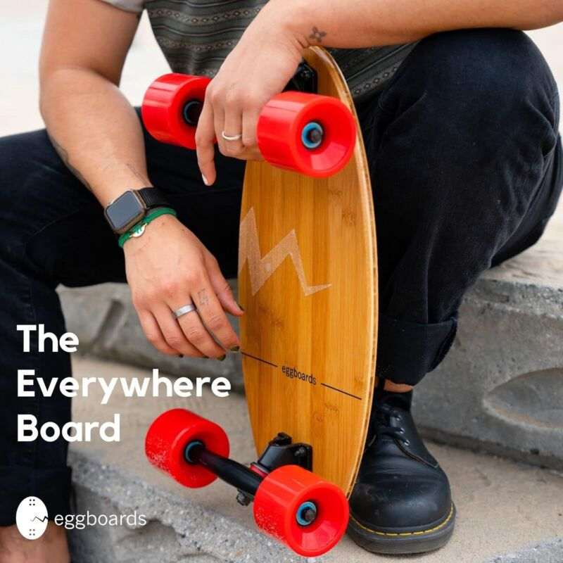 Bamboo Wood Mini Longboard Cruiser Skateboard for Adults Kids - Easy Carry Sm...