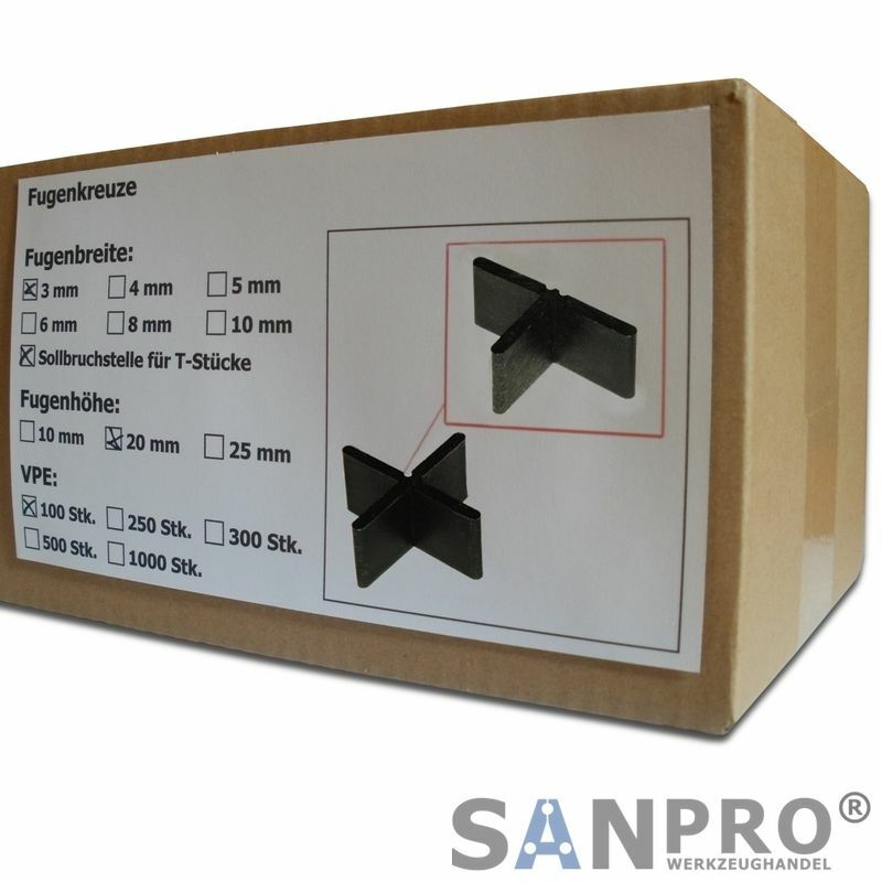 100 Stk. Fugenkreuze 3mm für Terrassenplatten Bodenplatten Fliesenkreuze 3 mm