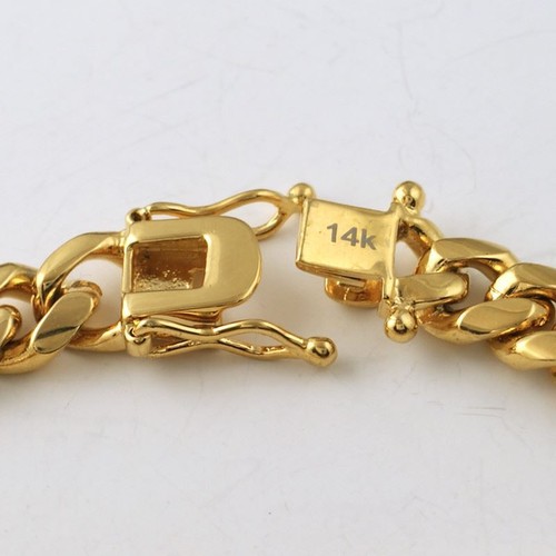 8mm 14K Gold IP PVD Realistic Mens Miami Cuban Chain