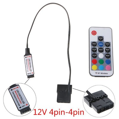 RGB Controller RF For Computer for Case LED Lighting 3 Pin 5V/4 Pin 12V Power Su