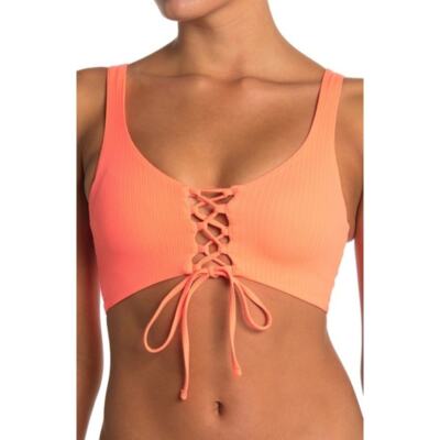 MAAJI Danzel Bikini Top Womens Small Orange Floral Tangerine Print Reversible 