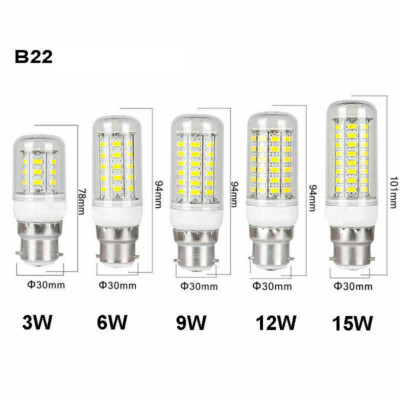 E12 E27 G9 GU10 LED Corn Light Bulbs Screw Base White Lamp 6W 12W 15W 110V 120V