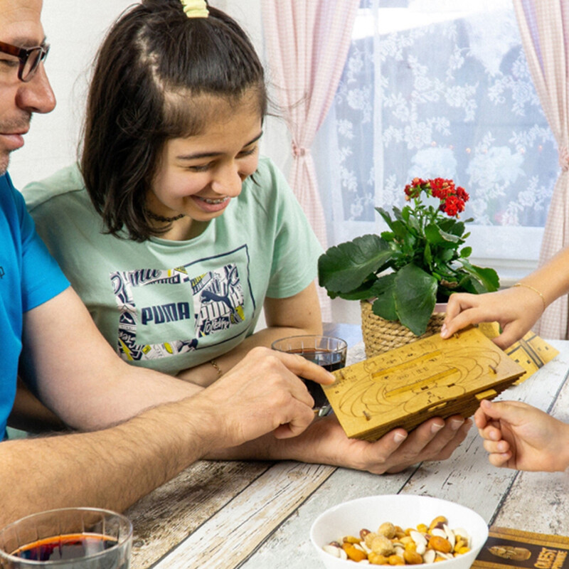 Pyramid Wooden Puzzle Brain Teaser Secret Box Puzzles Game Gift for Kids Adults