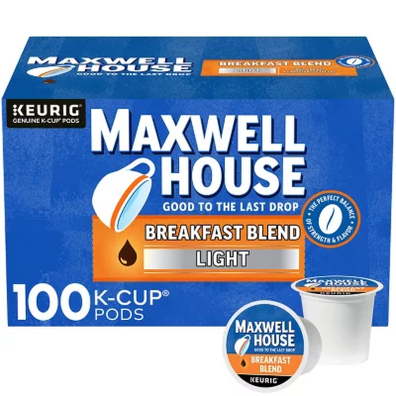 Maxwell House Breakfast Blend Light Roast K-Cup Coffee Pods 
