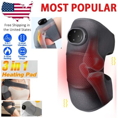 3in1 Electric Heated Vibration Knee Elbow Joint Pad Shoulder Wrap Brace Massage