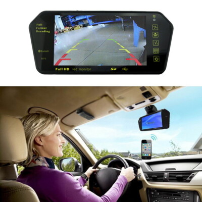 7'' Car Rear View Mirror Monitor Built-in Bluetooth FM/USB/TF HD LCD TFT Display