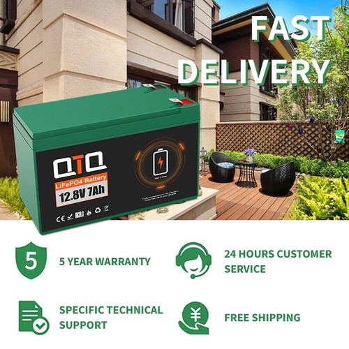 12V 7Ah Lithium LiFePO4 Rechargeable Battery for Solar Scooter Golf Cart RV Car