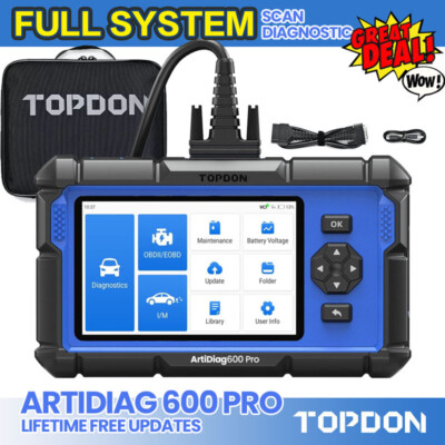 2025 TOPDON AD600S+ PRO All System Engine ABS SRS TPMS Injector Diagnostic Tool