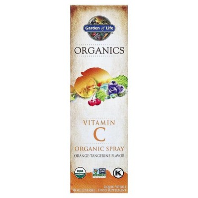 Garden of Life, Organics Vitamin C Organic Spray Orange Tangerine 2 fl oz 58 ml