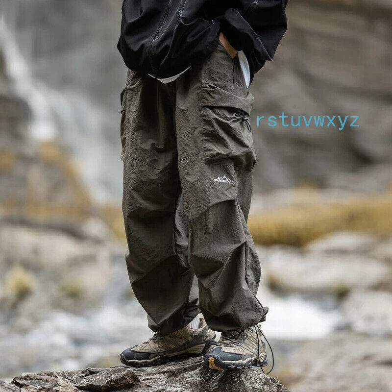 Parachute Cargo Pants Men Oversize Outdoor Casual Trousers