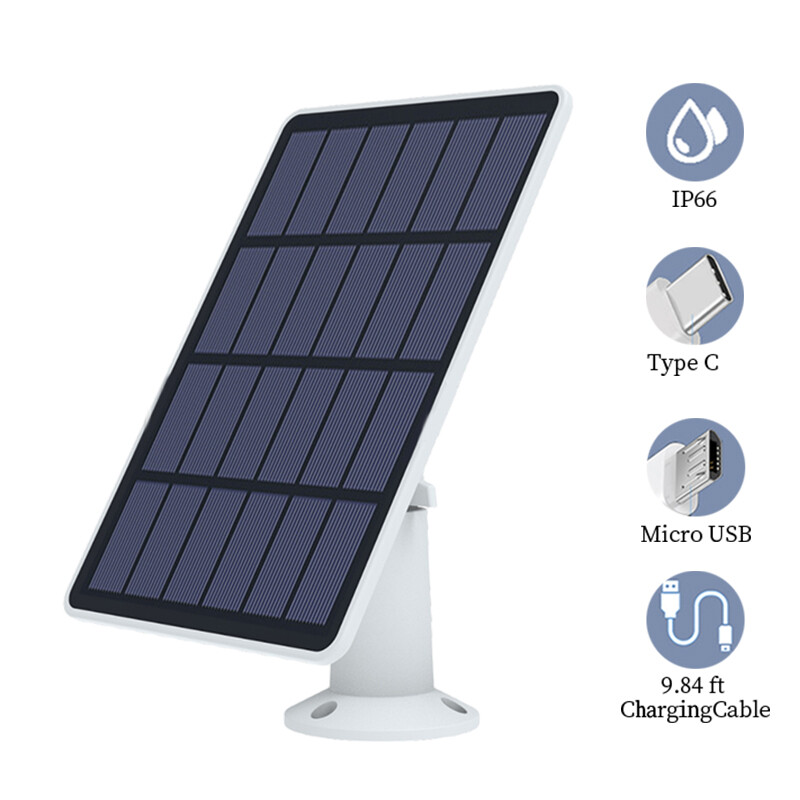 4W Solar Panel for Ring,Blink,Eufycam,Wyze,Reolink Rechargeable Battery Camera