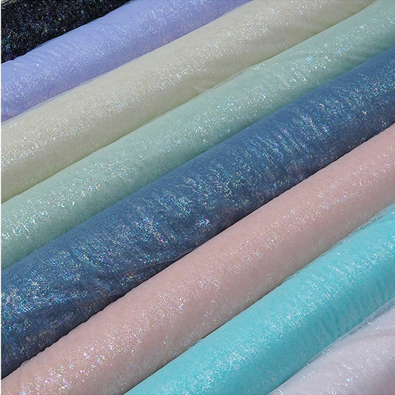 Glitter Mesh Lace Fabric Shiny By Yard for Dress DIY Sew Net Background Trim New