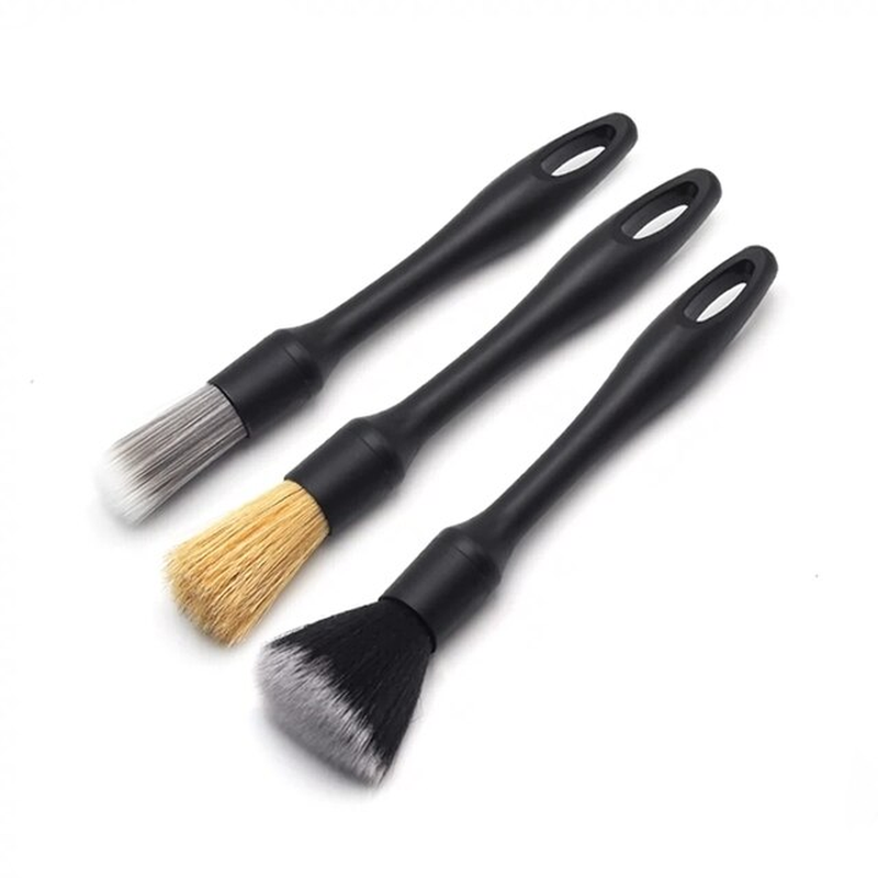 3PCS Car Detailing Brush Set Super Soft Auto Interior Detail Brush with Syntheti