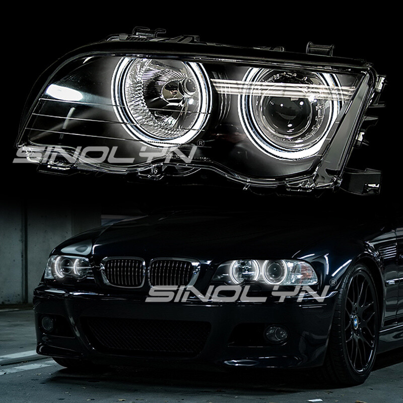 DTM Acrylic LED Angel Eyes Halos Switchback For BMW E46 Headlight