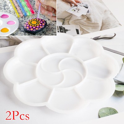 2 Mischpaletten Runde Farbmischpalette Malpalette Mischmulde Malen Hobby