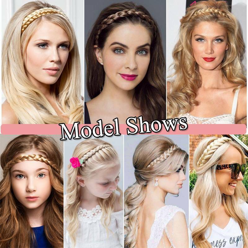 Thick Braided Headband Hair Band Plaited Chunky Braid Band Real Natural as Human